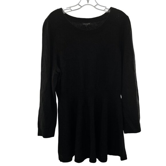 Lane Bryant A-Line Mini Sweater Dress Long Sleeve Black Size 14/16 New - Picture 1 of 9